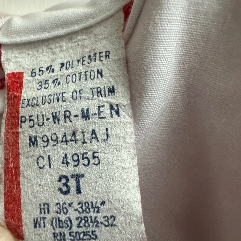 NWOT Vintage 3T Girls Red White Blue Collared Seashell Formal Short Sleeve Dress - Picture 4 of 5